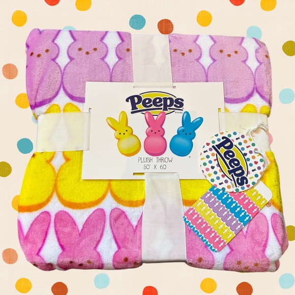 Peeps Plush Easter Throw Blanket 50 x 60 - Picture 3 of 6